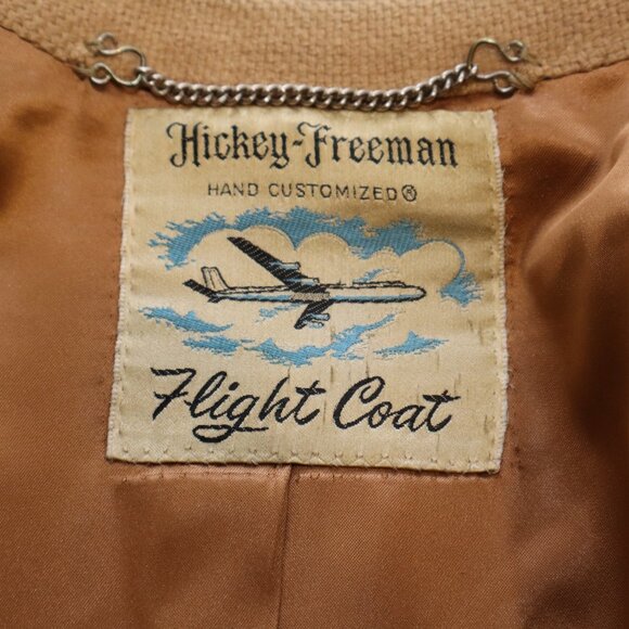 Hickey Freeman Flight Coat Mens Vintage 1973 Tan Wool? Size 50** Approx Custom - Picture 4 of 14